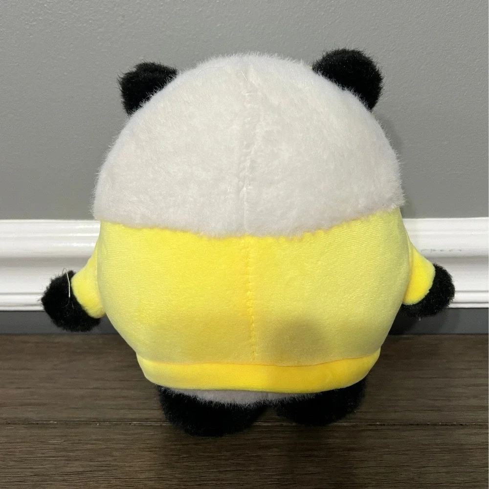 Kawaii Panda Plush Toy Yellow Outfit Gold Embroidery Stuffed Animal 8